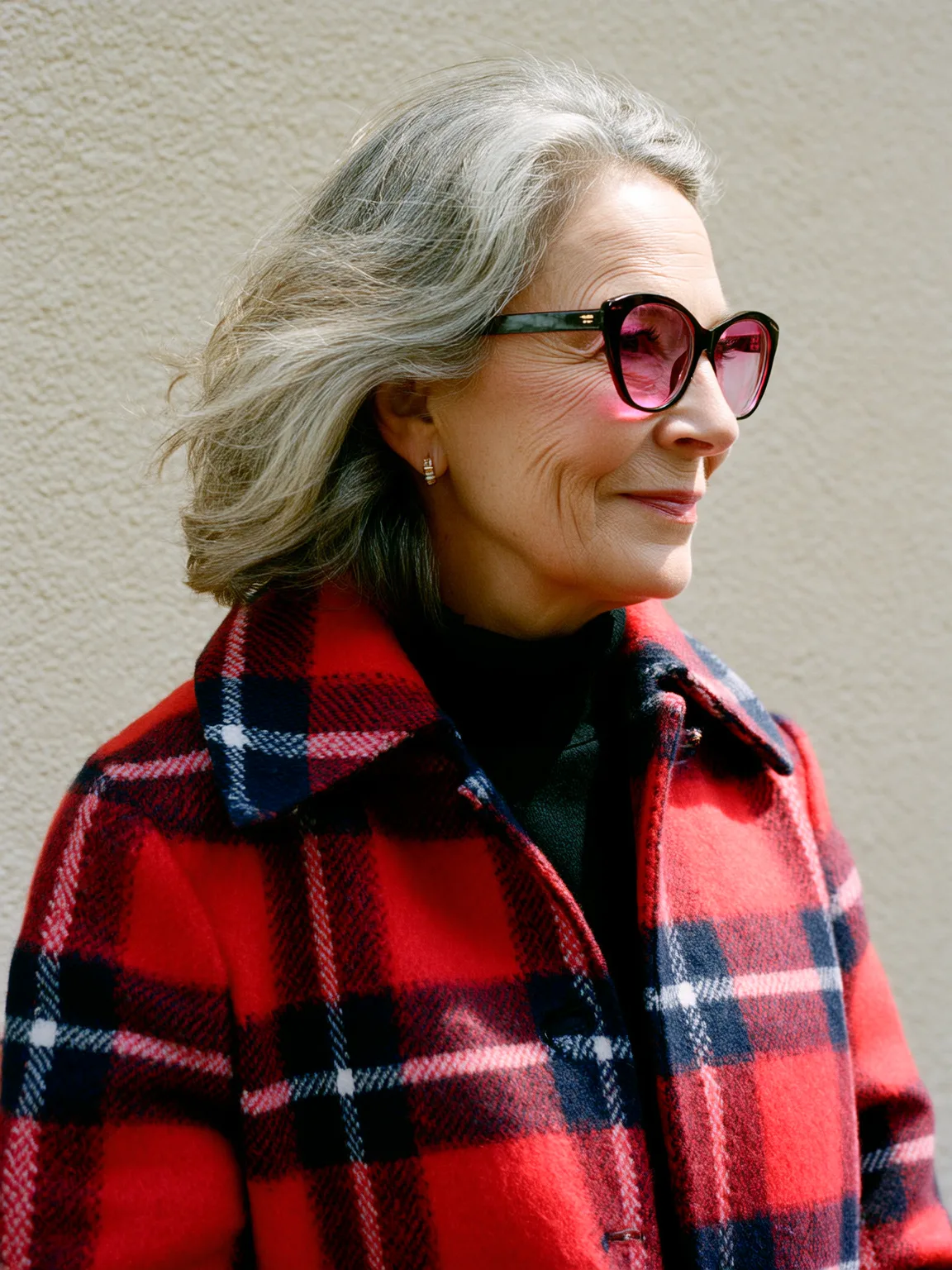 Wavy Layered Bob with Silver Frost and Dark Undertones